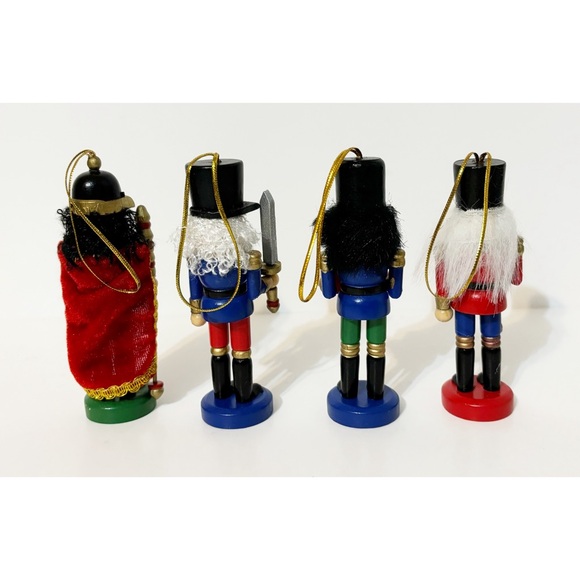 6 Nutcracker Soldier Wooden  Christmas Ornaments - Picture 4 of 7